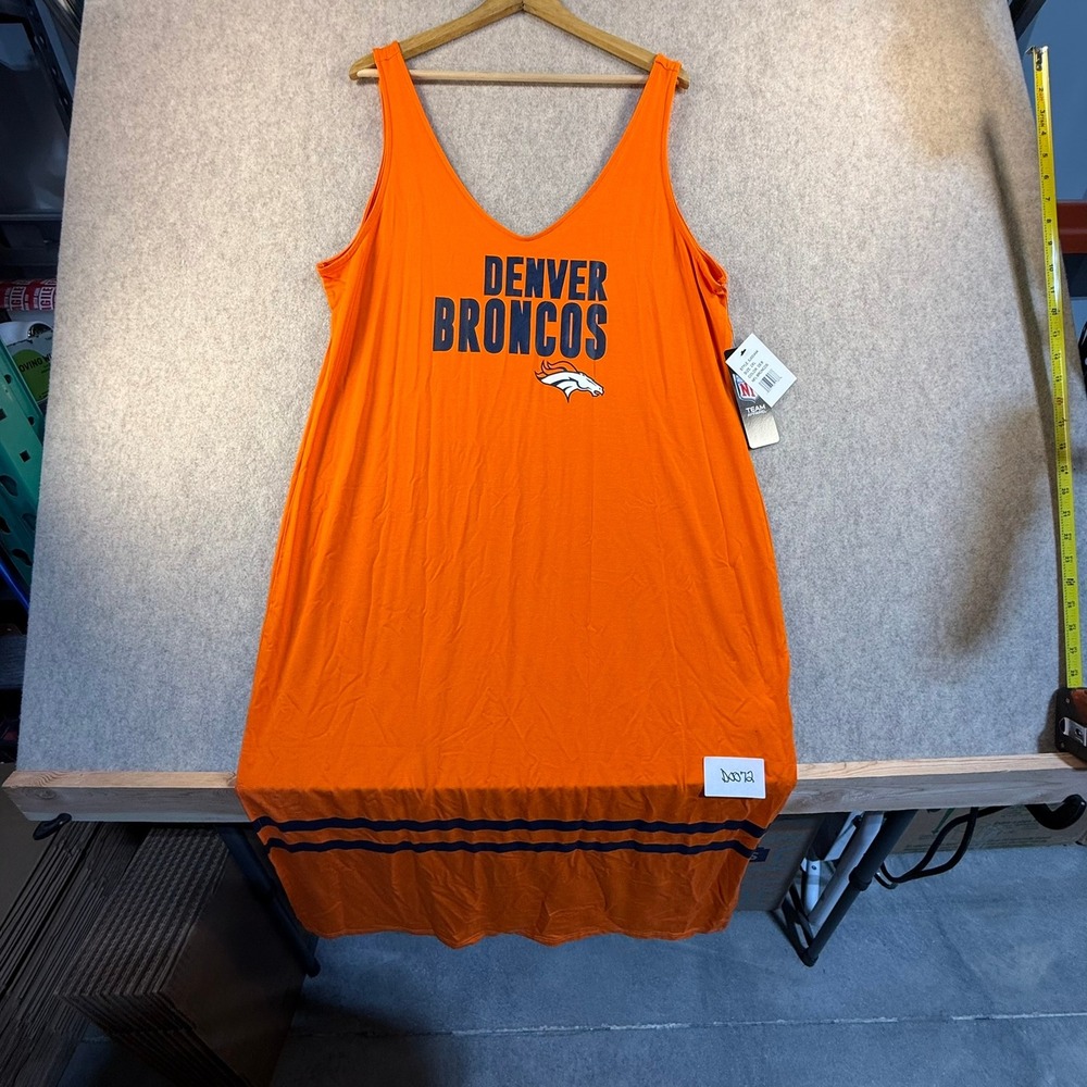 NWT‎ NFL Team Apparel Denver Broncos Womens Orange Tank Dress Size 2XL 6JI00494